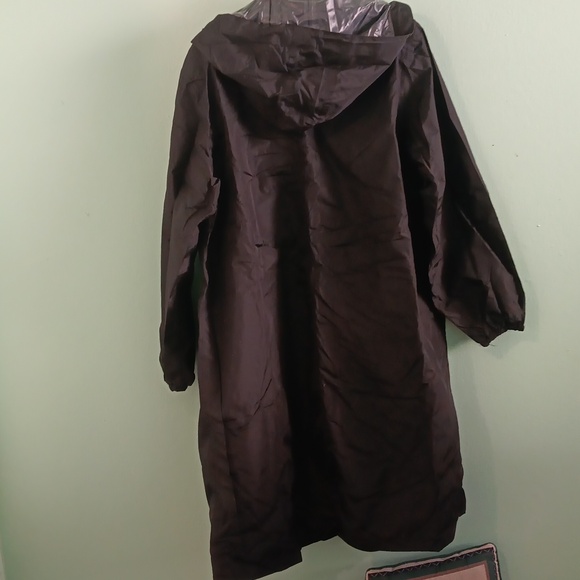 Hooded Saphirose black raincoat with case, XL, new - Picture 9 of 11